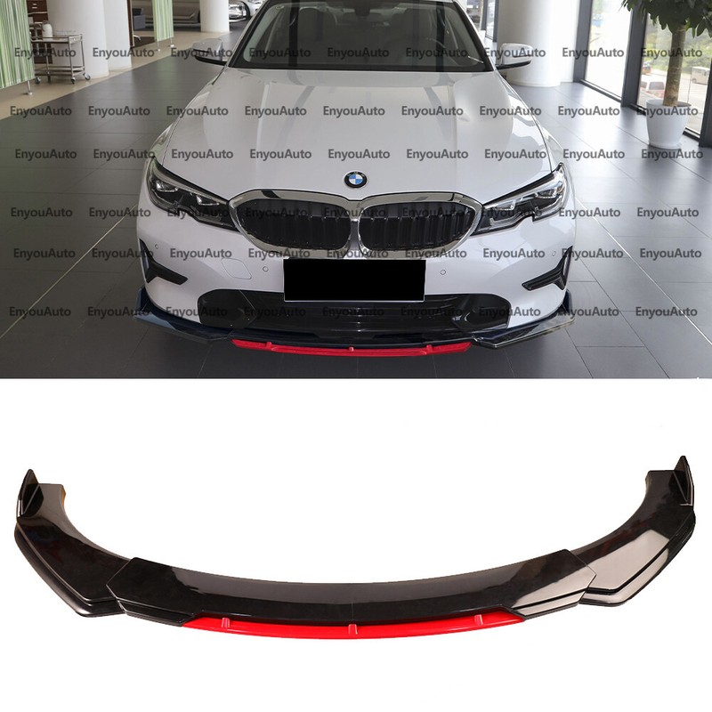 For BMW 740i 750i Series Front Bumper Lip Spoiler Splitter Gloss Black Red