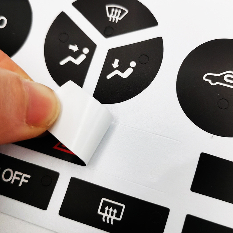 Black Vinyl Climate Control Button Decal for Saab 9-3 Model Years 2007 to 2014 gallery