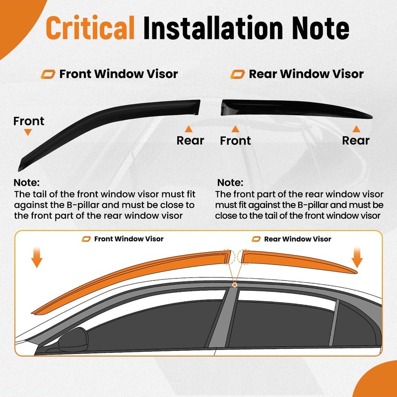 4Pcs Rain Guard Visor for Nissan Rogue 2014-2020 Window Deflector Acrylic gallery