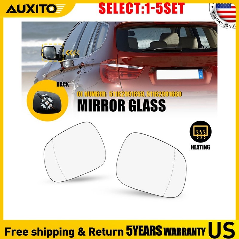 Left Right Mirror Glass Heated 4 Pin with Backing Plate for BMW X3 F25 2-10X