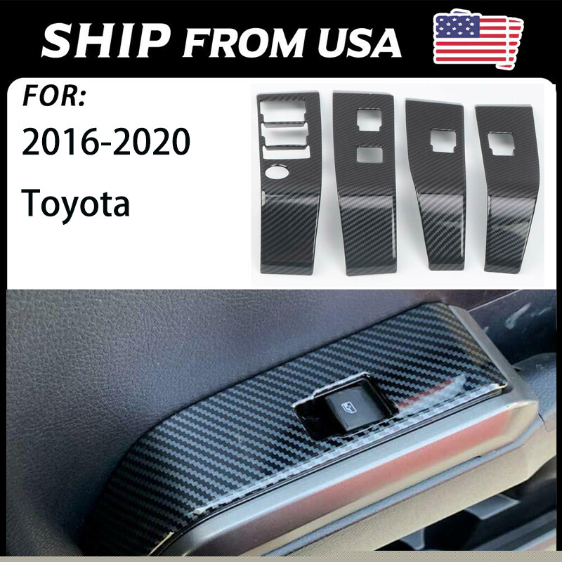 Carbon Fiber Window Switch Control Panel Trim Cover for Toyota Tacoma 2016-22 US