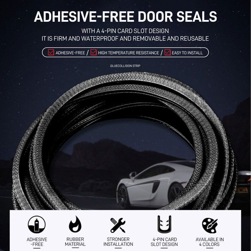 Car Door Edge Rubber Edge Strip Seal Protector 16FT (5M) 32FT (10M) 65FT (20M) gallery