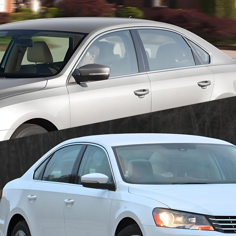For VW Passat 2011-2018 Gloss Black Window Trim Pillar Posts Door Cover Set gallery