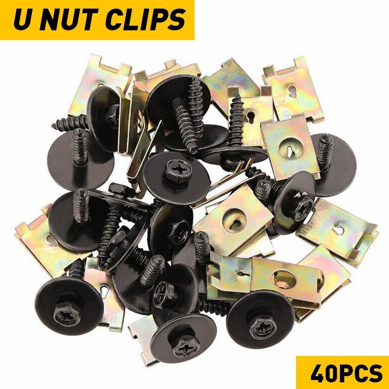 40x Engine Under Cover Splash Shield Guard Bumper Body Bolts U-nut Clip Fastener