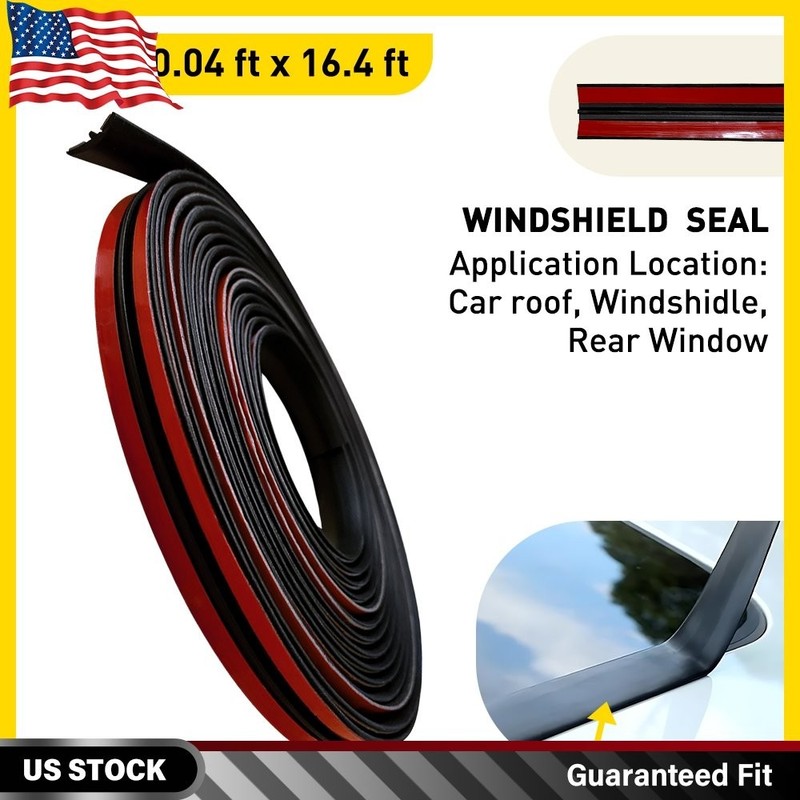 5Mx14MM Car Weather Stripping T-Shape Windshield Rubber Seal Strip Self Adhesive