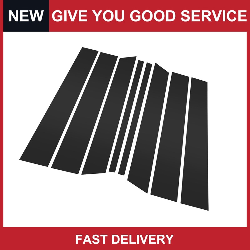 8Pcs Door Pillar Window Trim for Ford Edge 2007-2014 Black