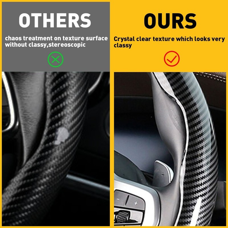 2x Carbon Fiber Universal Car Steering Wheel Booster Non-Slip Cover Accessories gallery