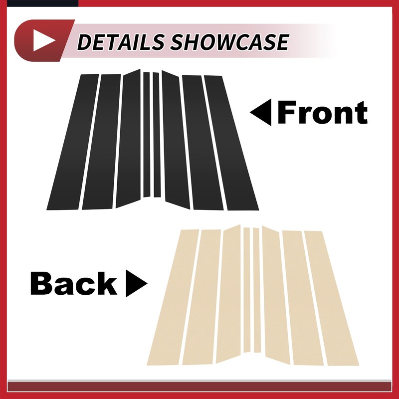 8Pcs Door Pillar Window Trim for Ford Edge 2007-2014 Black gallery