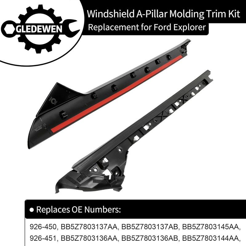 Vehicle Specific Windshield Moldings for 2011-2019 Ford Explorer - Reliable Fit gallery