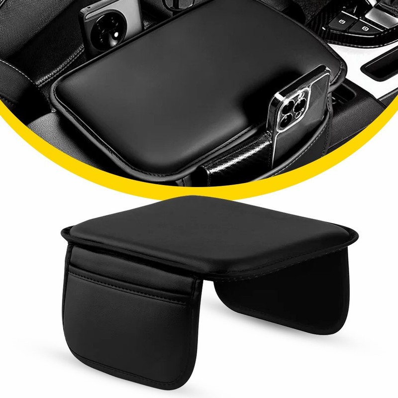 Universal Car Center Console Box Armrest Cushion Cover PU Leather Pad Protector