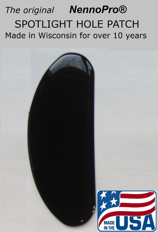 Police Vehicle Windshield Post Spotlight Hole Patch Kit High Gloss Black 1 pc