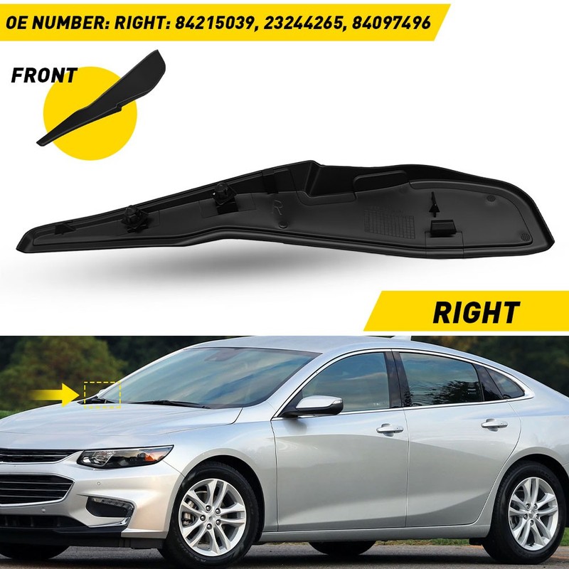 For Chevrolet Malibu 2016-2025 Front Passenger Windshield Wiper Cowl Trim Cover