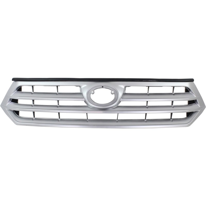 Grille For 2011-2013 Toyota Highlander Silver Plastic