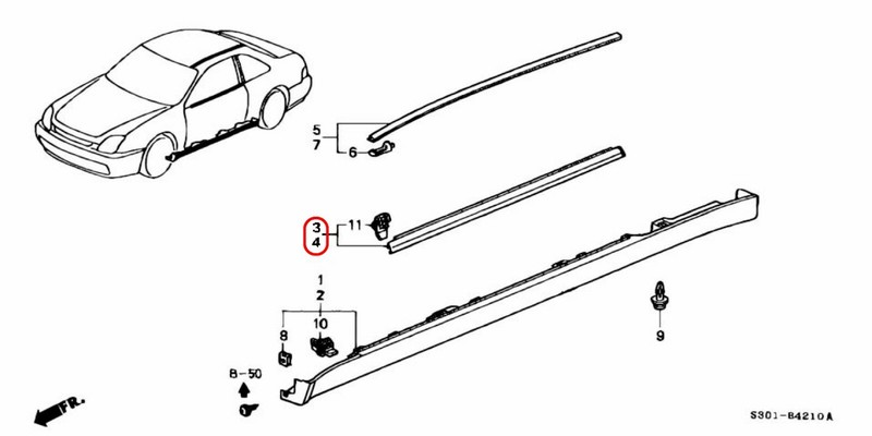HONDA Prelude BB GENUINE Window Door Molding Weather Strip Outer LH & RH Set OEM gallery