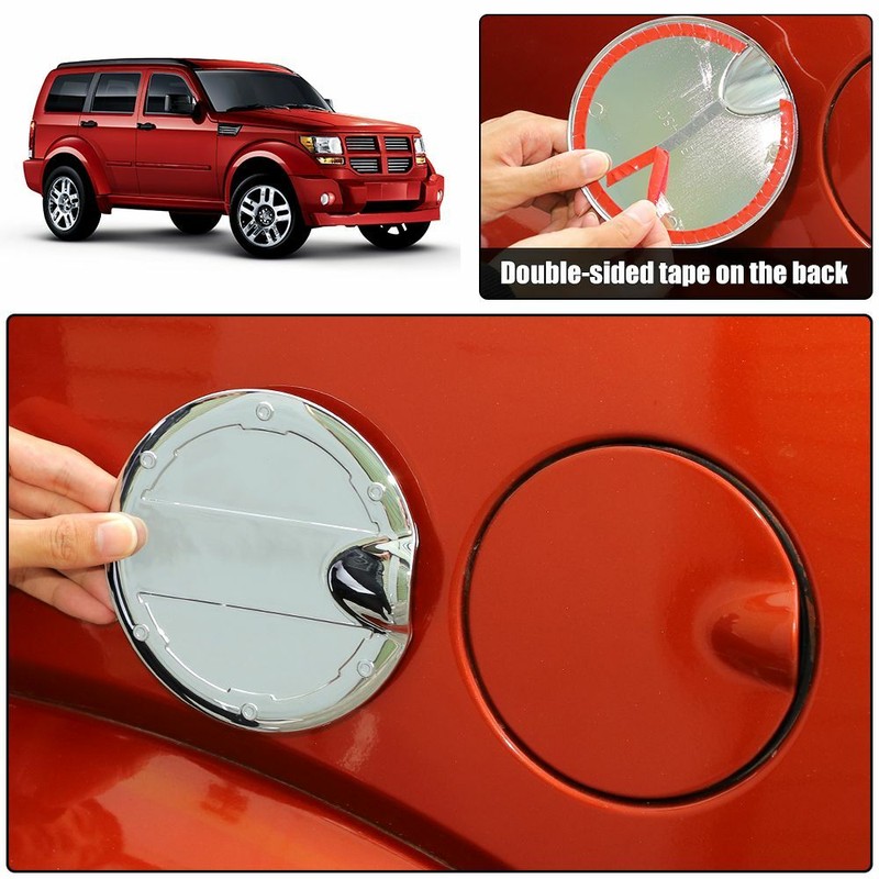 Exterior Door Fuel Tank Gas Cap Cover Trim Bezels for Dodge Nitro 2007-12 Chrome gallery
