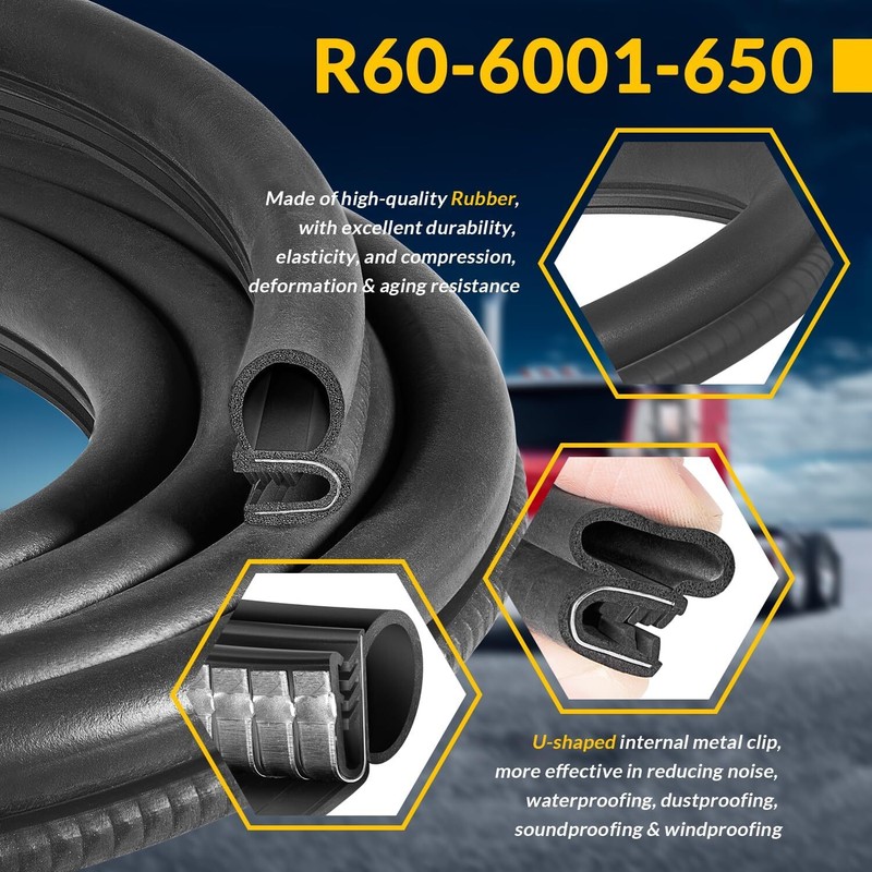 13.5 Foot 1100 Series Cab Door Rubber Weatherstrip Seal for Peterbilt 359, 379 gallery