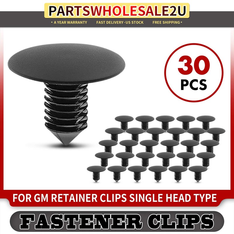 30Pcs 7.94mm to 8.73mm Nylon Fender Apron&Radiator Baffle Retainers Clips for GM