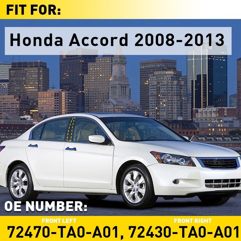 Front Door Pillar Molding Black For Honda Accord 2008 2009 2010 2011 - 2013 2-6X gallery