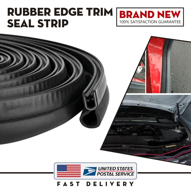13FT Easy to Install Car Door Rubber Edge Trim Seal Strip Gasket with Top Bulb