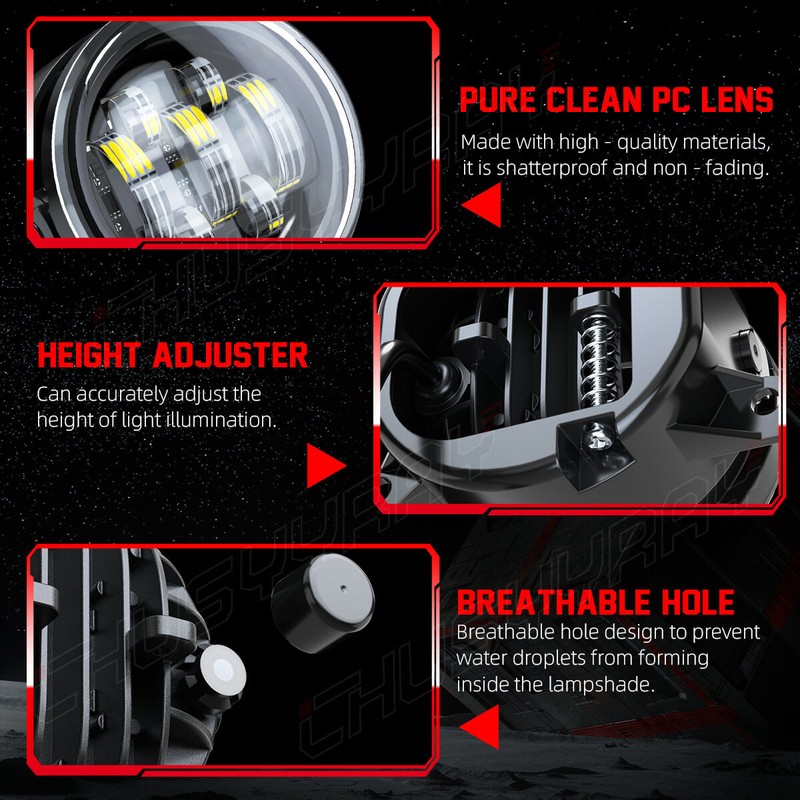 Pair LED Fog Light Driving Lamp Front Bumper Accessories Driver&Passenger Side gallery