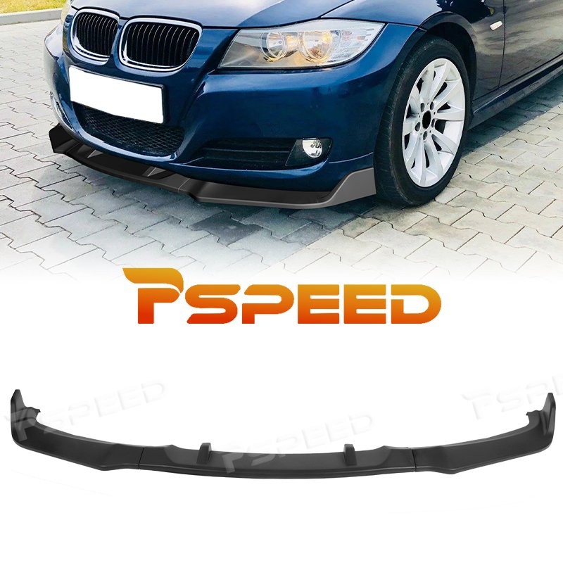 Matte Black Front Bumper Spoiler Lip Trim For BMW E90 E91 325i 330i 2006-2008