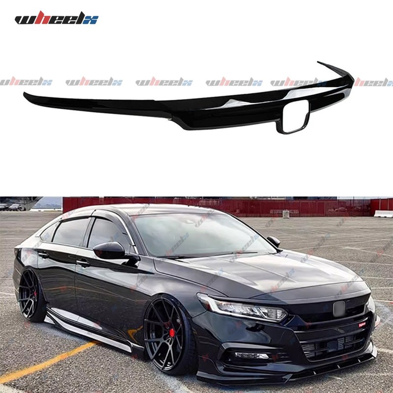 For Honda Accord 2018-2020 3x Glossy Black JDM Style Front Grille Grill Garnish