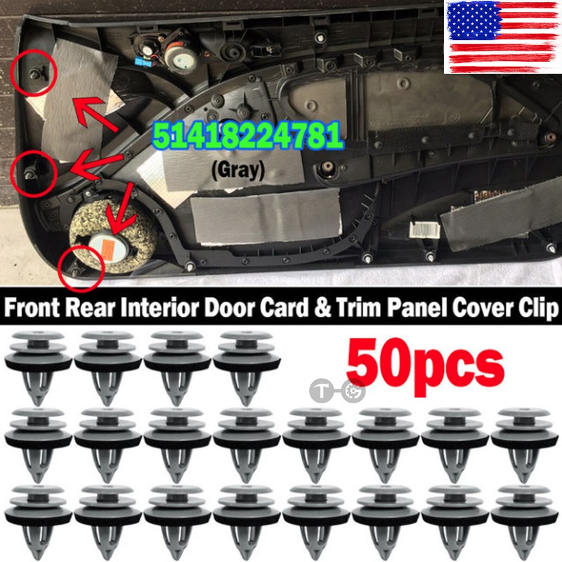 50PCS DOOR PANEL Clips Fit for BMW E46 E90 E91 E36 E92 E93 E60 E63 E64