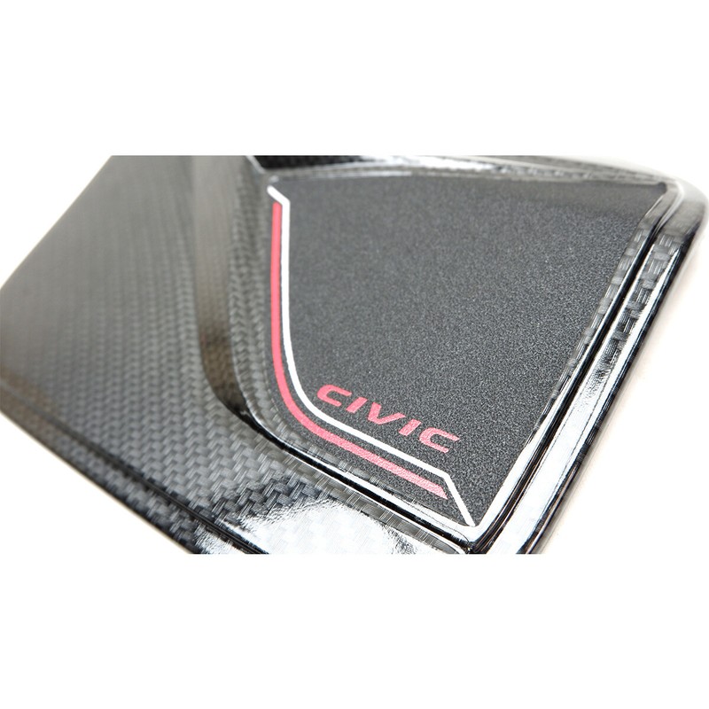 Fuel Oil Tank Cap Cover Trim Black Carbon H1 For Honda Civic FC 4Dr 2016 2018 gallery