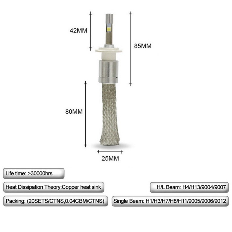 12V-24V DC 2× LED Headlight LED H4 Bulb 80W H4 Auto Light Car Accessories Lamp gallery