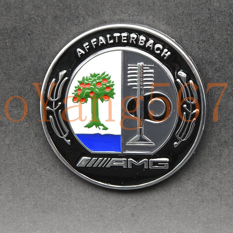 1X Front Hood 3D Round Emblem 57mm Apple Tree Flat Paste Badge Decal For AMG