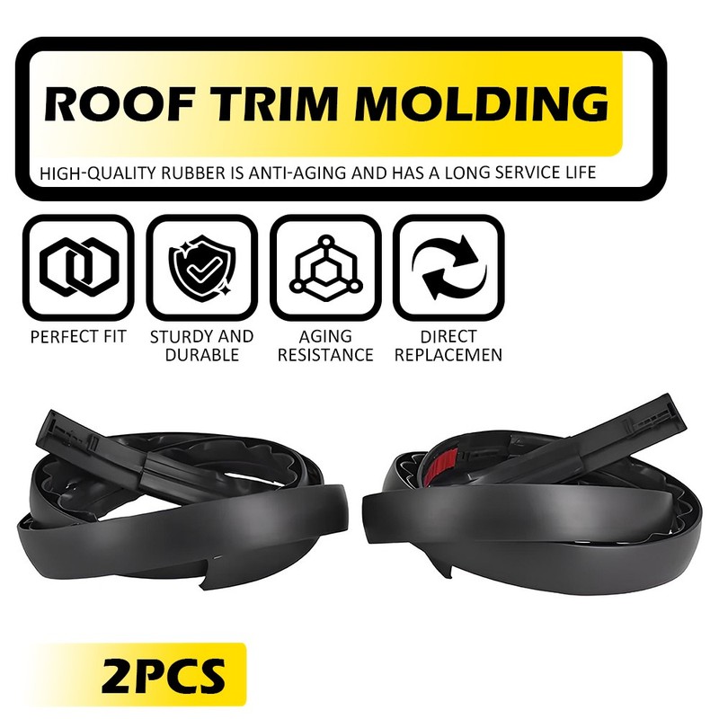 2x Black Roof Top Trim Molding Seal Left & Right Side For 2005-15 Toyota Tacoma