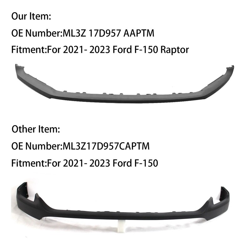 Fit 2021- 2023 Ford F-150 Raptor Front Bumper Cover Grill Upper Molding Trim gallery