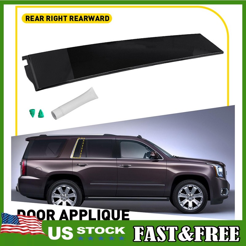 Rear Passenger Side Door Applique B Pillar Molding Trim For 2015-18 GMC Yukon XL