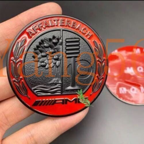 Front Hood 3D Round Emblem 57mm red Apple Tree Flat Paste Badge Decal For AMG