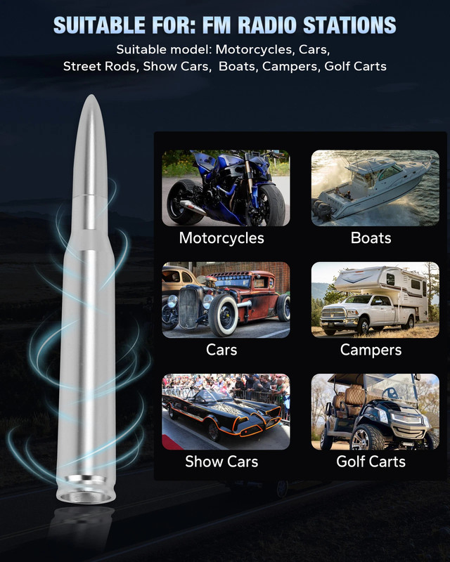 Highly Durable Premium Truck Antenna - Car Waterproof Radio Antenna for FM AM gallery