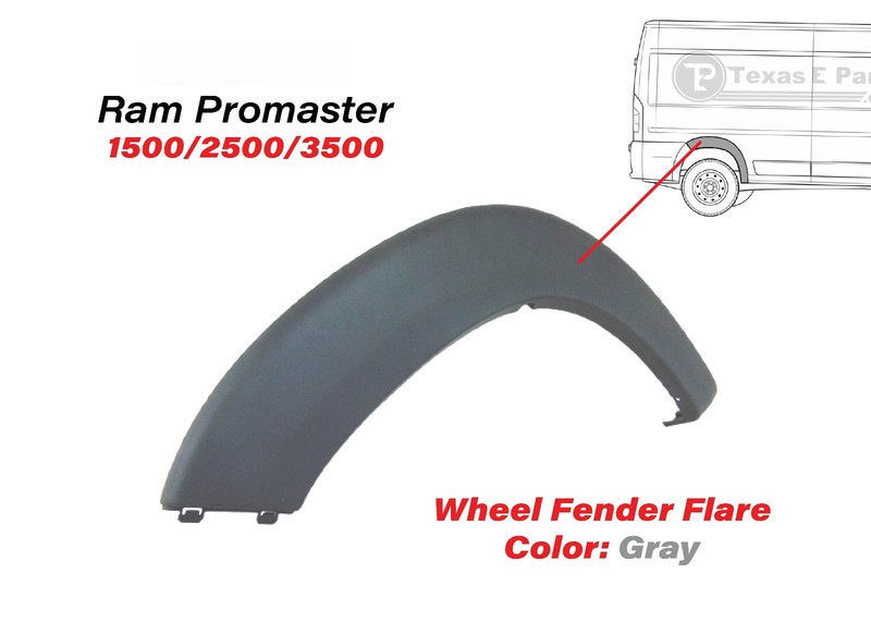 New Fits 2014-2018 Ram ProMaster 1500-3500 Right Rear Wheel Flare Trim Molding