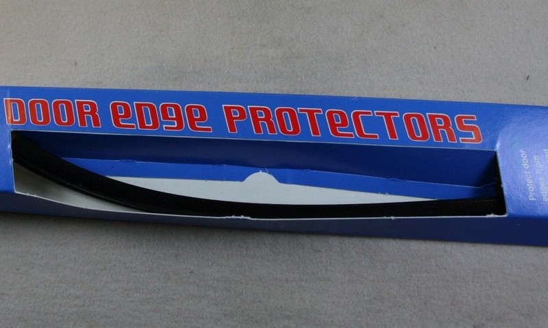 Vintage Door Edge Protectors Pair of 11" Black Trim Edges NOS FREE SHIP in USA