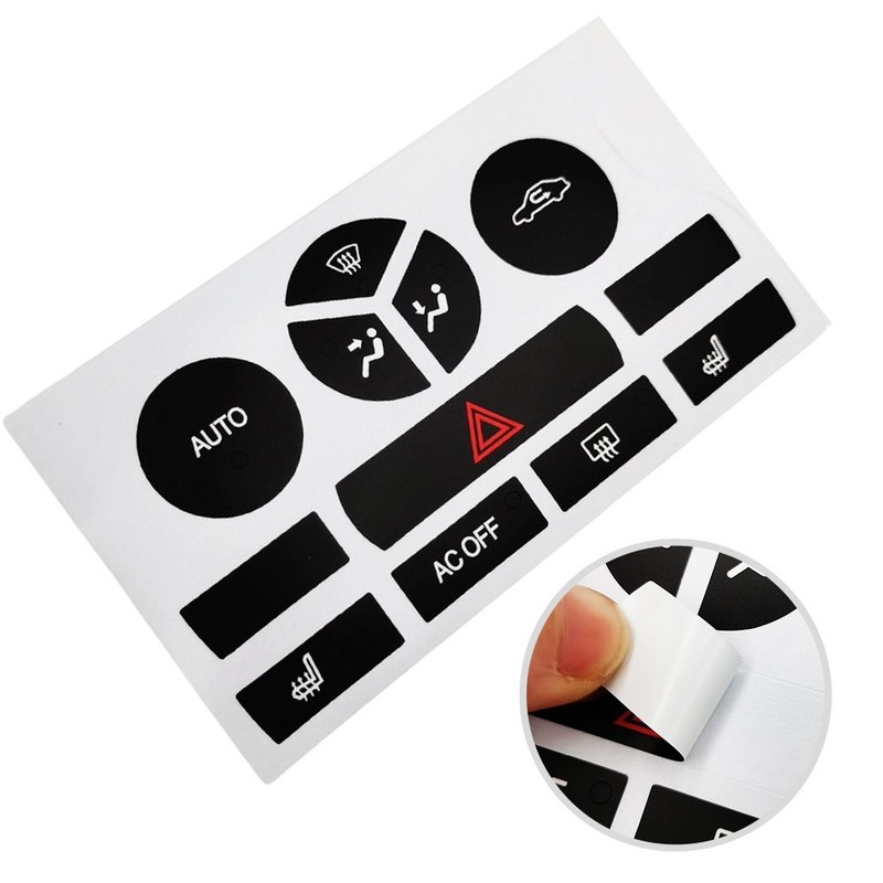 Black Vinyl Climate Control Button Decal for Saab 9-3 Model Years 2007 to 2014 gallery