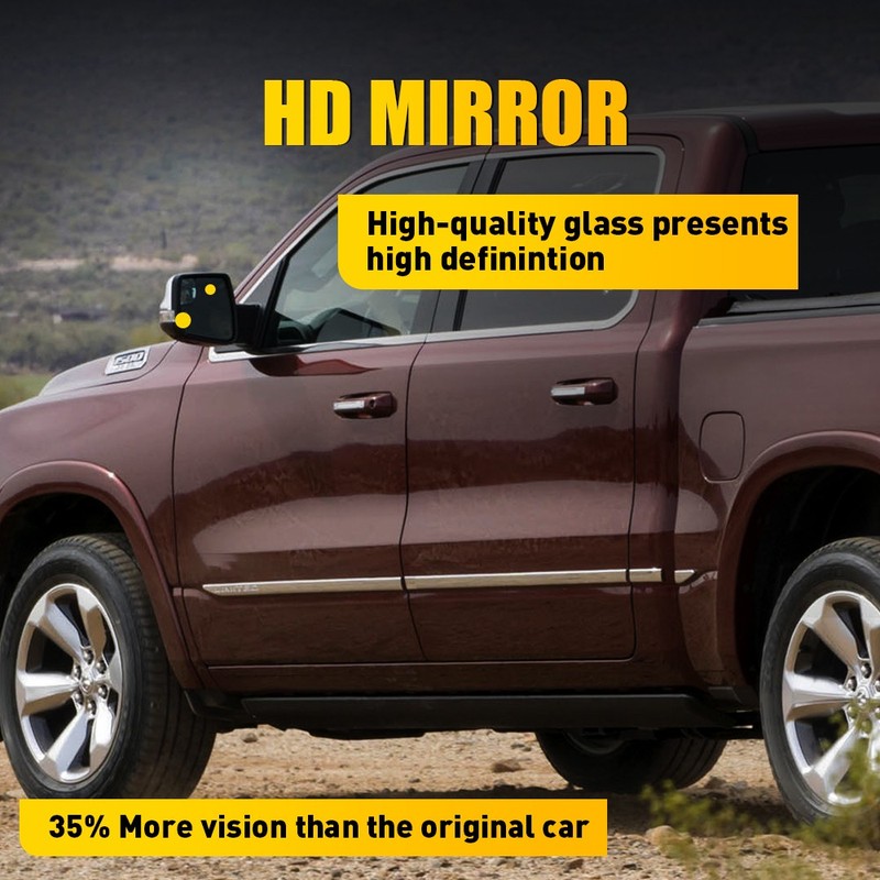 2-20x Tow Mirror Glass Assy Fit Dodge RAM 1500 2019-2025 Clear Heated Left+Right gallery