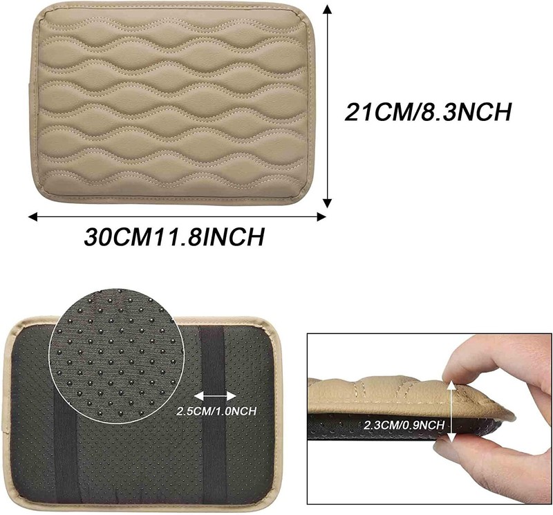 Auto Armrest Pad Cover PU Center Console Box Leather Cushion Mat Universal Car gallery