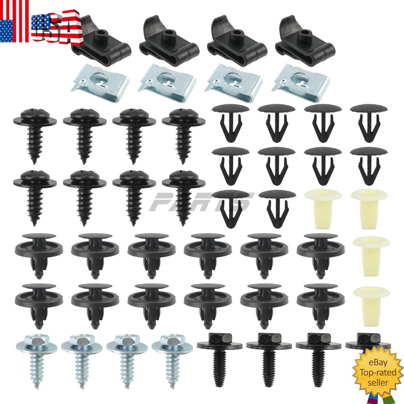 50pcs/Set Car Engine Splash Shield Body Bolts Screw Nut Fender Bumper Clip Rivet