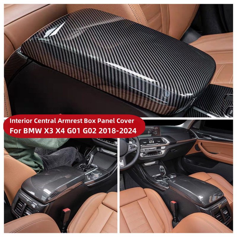 Car Trim Accessories For BMW X3 X4 G01 G02 2018-2024 Armrest Box Panel Cover