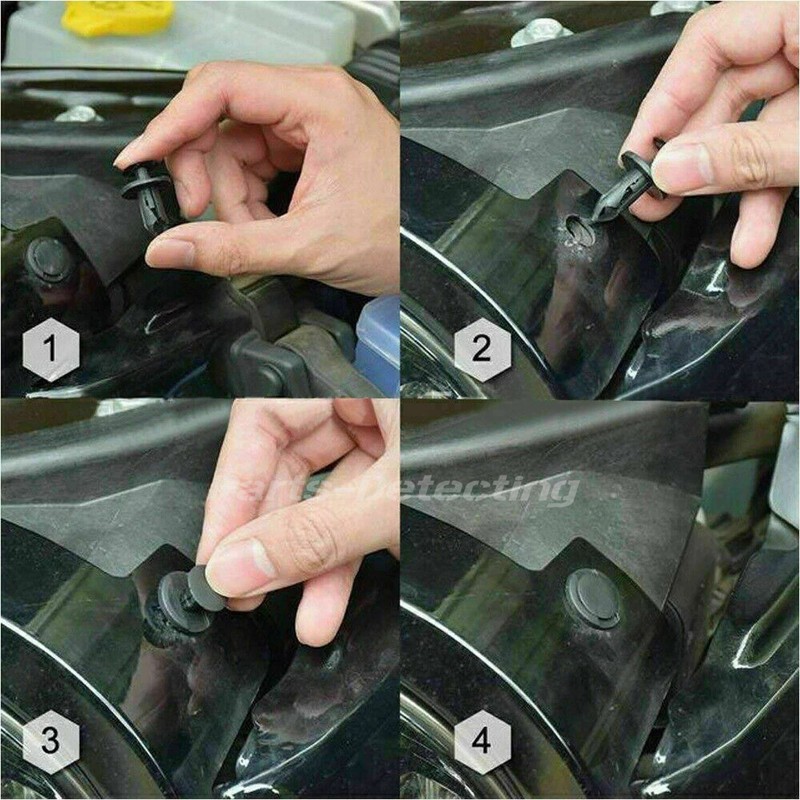 200Pcs Bumper Clips 8mm Plastic Rivet Fastener Mud Flaps Fender Push For NISSAN gallery