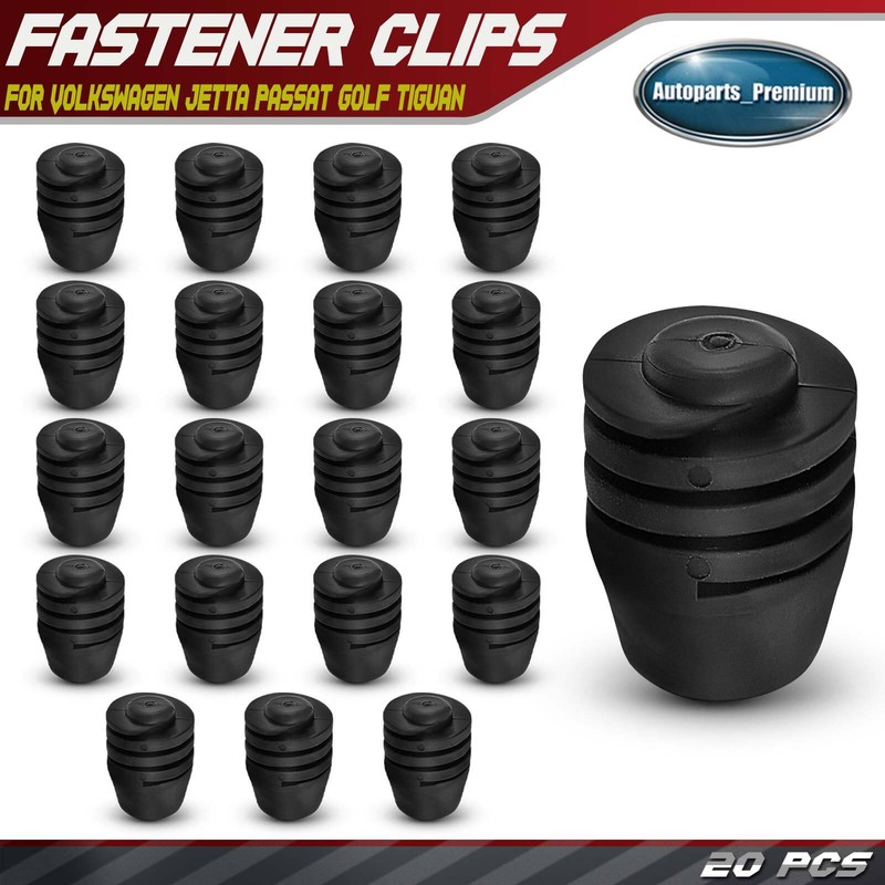 20x 12 mm Rubber Bonnet Hood Bumper Stop Buffer Retainer Clips for Volkswagen