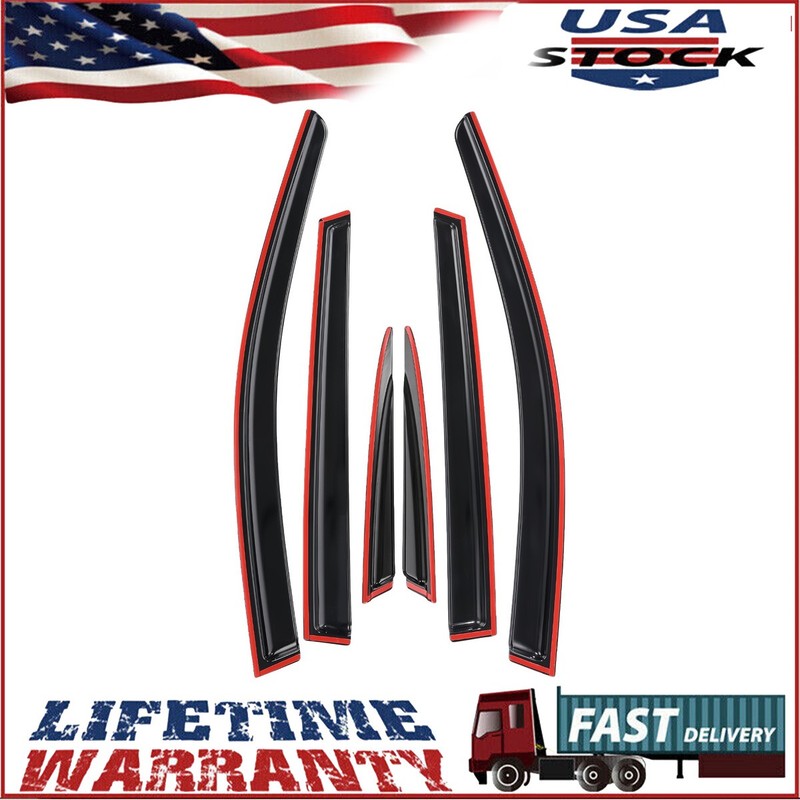 Window Visors Rain Guards Vent Shade Deflector 6pc Set for 2017-2022 Honda NEW