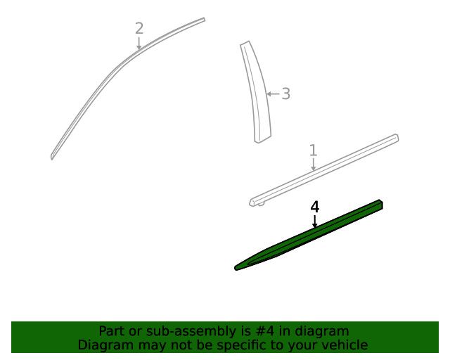 Genuine GM Bright Chrome Passenger Side Front Side Door Molding 20902218 gallery