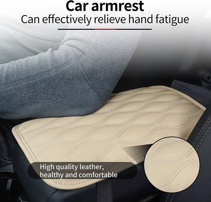PU Leather Auto Armrest Pad Cover Center Console Box Cushion Mat Car Accessories gallery