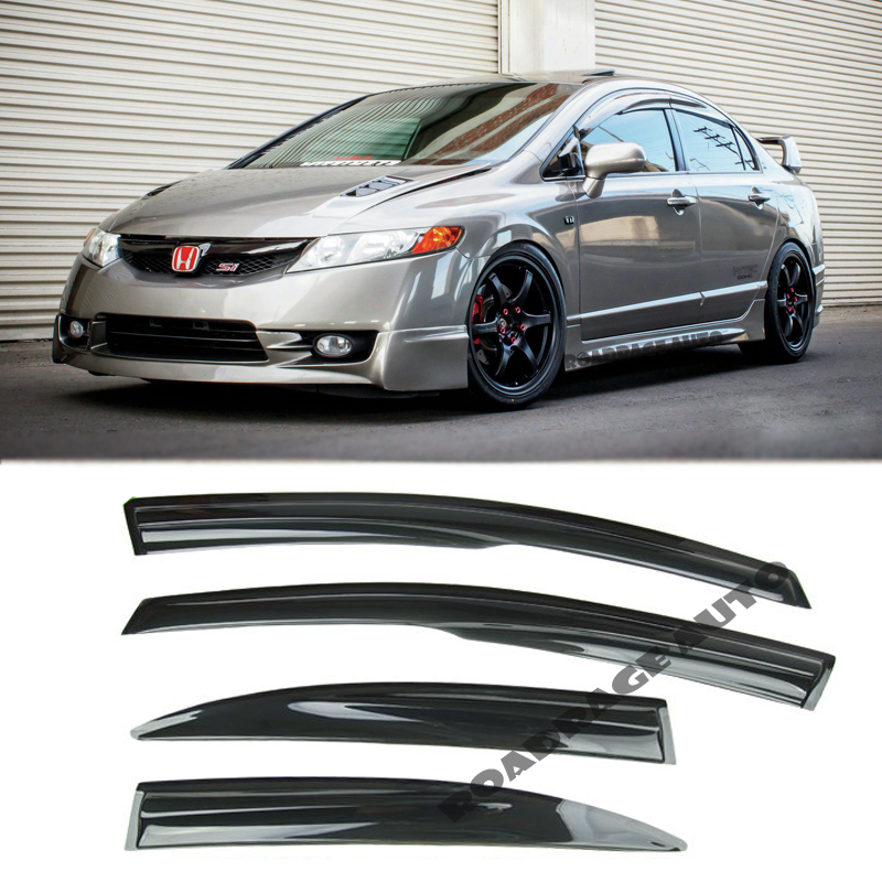 06-11 Civic 4Dr Mugen JDM Style Window Rain Guard Vent Shadow Visor Deflector