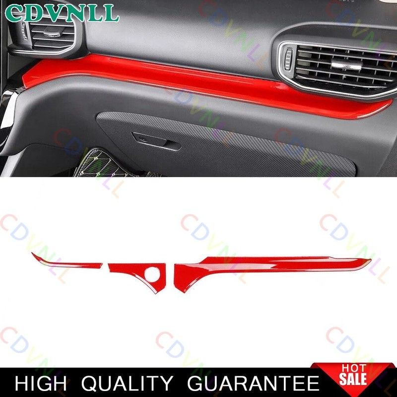 For Ford Explorer 2020-2024 Bright Red Middle Console Dashboard Panel Strip Trim