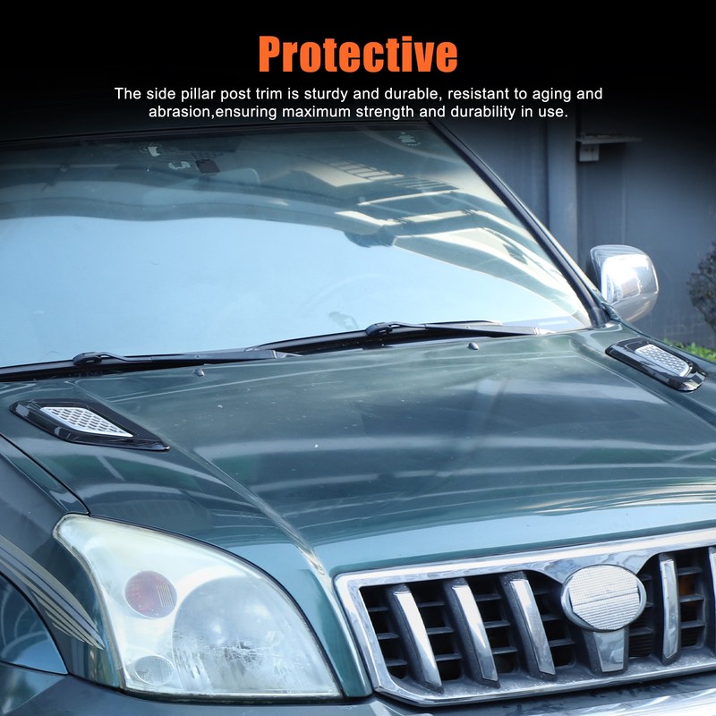 Gloss Black & Silver Hood Accent Trim Cover Fits Toyota Land Cruiser 2003-2009 gallery